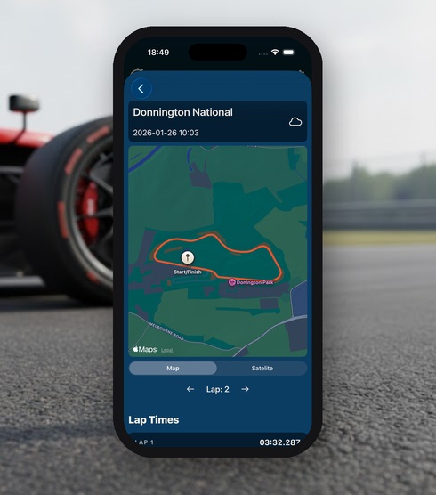 Trackd App Lap Timer Screenshot